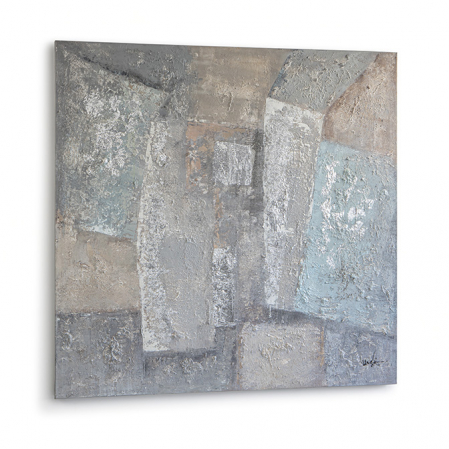Colorat - Tablou acrilic canvas Planos 130x130 cm, detalii frunze argintii, 567312 - Schuller