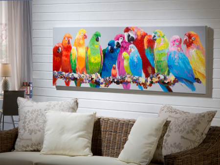 Colorat - Tablou acrilic canvas Tropic 180x60 papagali colorati, 772518 - Schuller