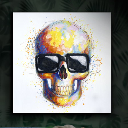 Colorat - Tablou acrilic Catrina 100x100 cm cu craniu colorat, 531973 - Schuller