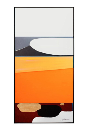 Produse - Tablou Decorativ Abstract Shapes Orange 73x4,5x143 cm, Pânză Portocaliu - Kare Design