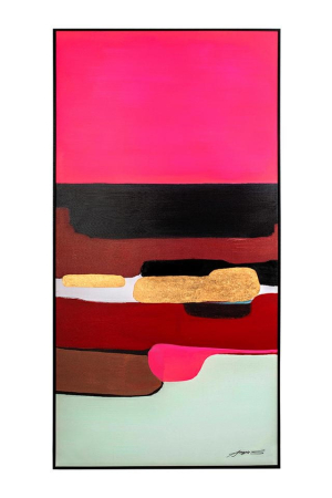 Produse - Tablou Decorativ Abstract Shapes Pink 73x4,5x143 cm - Kare Design