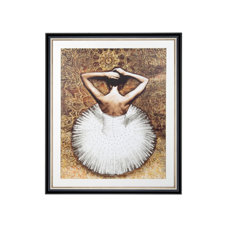Produse - Tablou Decorativ Ballerina 1 100x3x120 cm, Negru, Auriu - King Home
