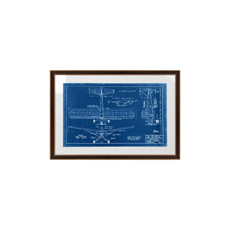 Produse - Tablou Decorativ Mechanical Plane 90x3x62 cm, Albastru - King Home