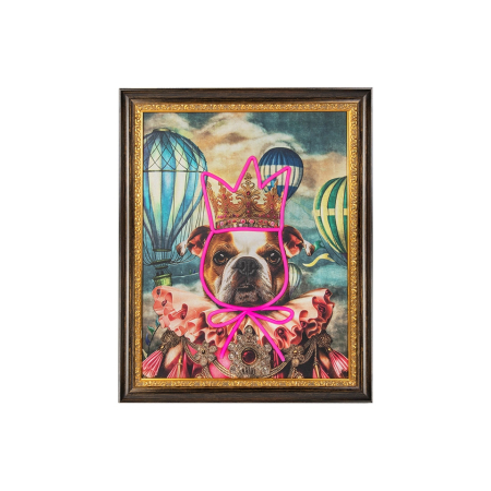 Produse - Tablou Decorativ Neon Bulldog Baloon 80x8x100 cm - King Home
