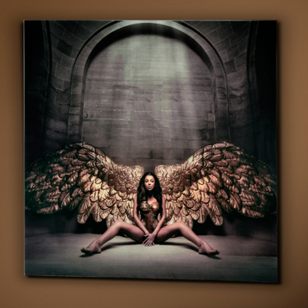 Tablouri pe sticla securizata - Tablou decorativ print pe sticla securizata Angel caido 100x100 cm, femeie inger, 769932 - Schuller