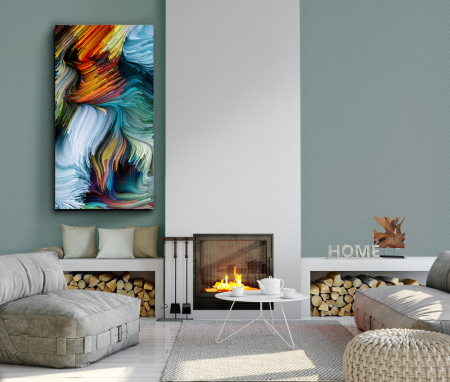 Tablou decorativ print pe sticla securizata Simbiosis 150x80 cm design abstract culori multiple, 921688 - Schuller [1]