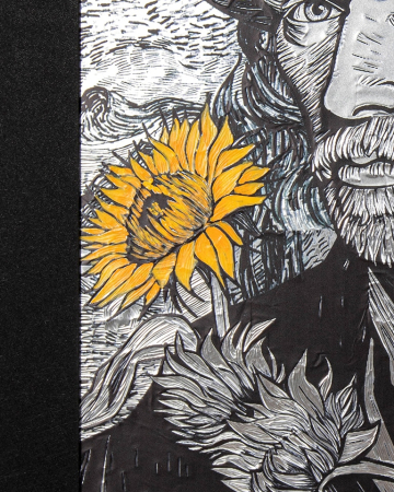 Tablou Decorativ Van Sunflower 96x3x121 cm, Negru - King Home [3]