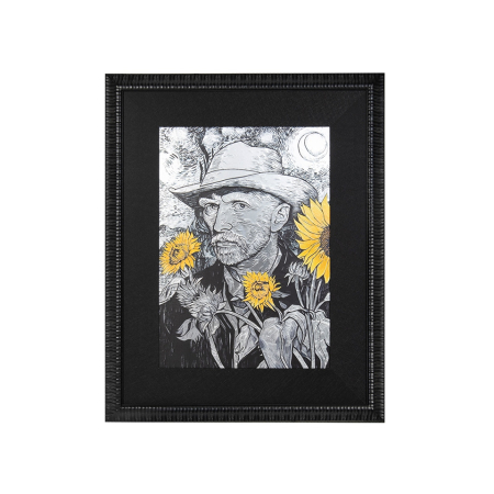 Produse - Tablou Decorativ Van Sunflower 96x3x121 cm, Negru - King Home