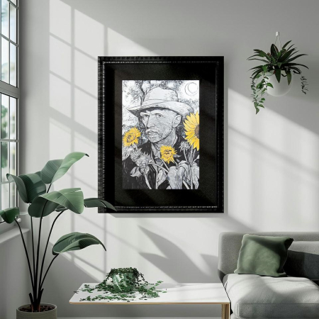 Tablou Decorativ Van Sunflower 96x3x121 cm, Negru - King Home [5]