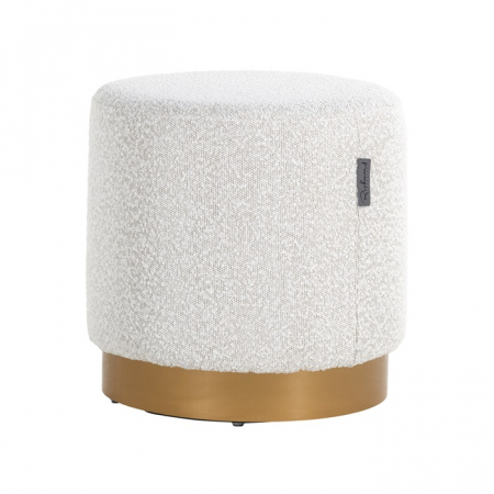 Pufuri & tabureti - Pouf Emmy 425√ò alb boucl√© (Copenhaga 900 Boucl√© Alb), S4526 WHITE BOUCLé - Richmond Interiors