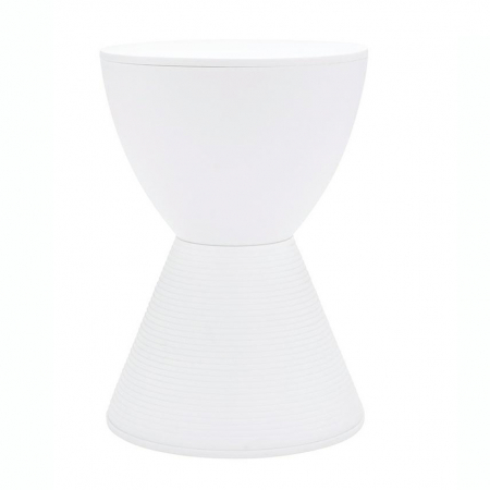 Pufuri & tabureti - Taburet alb/negru Giro cu spatiu depozitare 30x30 cm, polipropilena, PP612.WHITE - King