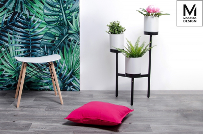 Taburet Alki 48x39 cm, stil scandinav, diverse culori, polipropilena/lemn masiv fag, M002.WHITE - King [5]