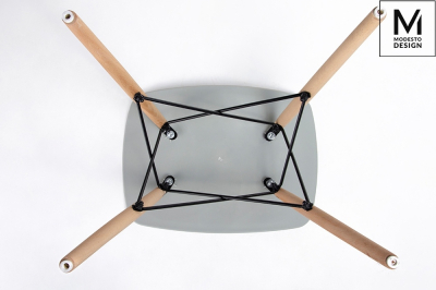 Taburet Alki 48x39 cm, stil scandinav, diverse culori, polipropilena/lemn masiv fag, M002.WHITE - King [16]