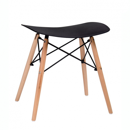 Taburet Alki 48x39 cm, stil scandinav, diverse culori, polipropilena/lemn masiv fag, M002.WHITE - King [10]