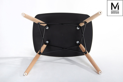 Taburet Alki 48x39 cm, stil scandinav, diverse culori, polipropilena/lemn masiv fag, M002.WHITE - King [12]