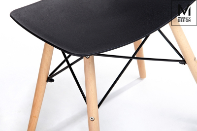 Taburet Alki 48x39 cm, stil scandinav, diverse culori, polipropilena/lemn masiv fag, M002.WHITE - King [13]
