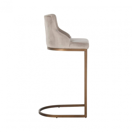 Taburet de bar Bolton Bolton kaki catifea / aur periat ignifugat (FR-Quartz 903 Khaki), S4580 FR KHAKI VELVET - Richmond Interiors [1]