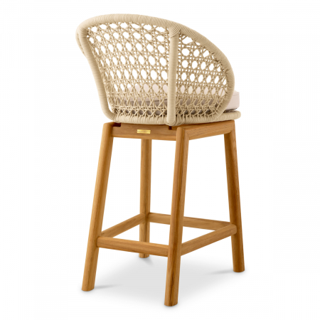   Taburet de bar exterior Trinity țesătură cremă flores alb-off 118369 EICHHOLTZ [2]