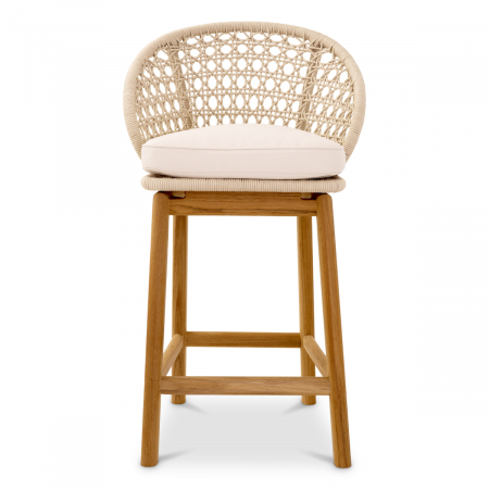   Taburet de bar exterior Trinity țesătură cremă flores alb-off 118369 EICHHOLTZ [1]
