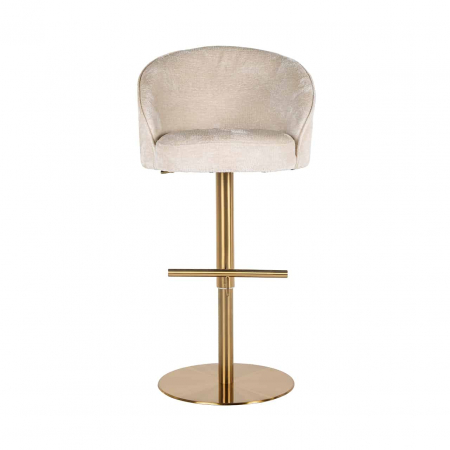 Taburet de bar Zabi pivotant chenil alb (Bergen 900 chenil alb), S4554 WHITE CHENILLE - Richmond Interiors [5]