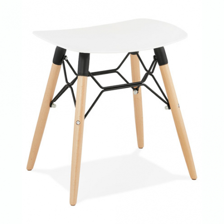Pufuri & tabureti - Taburet de design Boyd stil scandinav 47x34x47 cm alb / lemn, BS02210WH - Kokoon