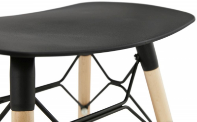 Taburet de design Boyd stil scandinav 47x34x47 cm negru / lemn, BS02220BL - Kokoon [4]