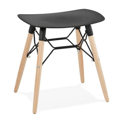 Pufuri & tabureti - Taburet de design Boyd stil scandinav 47x34x47 cm negru / lemn, BS02220BL - Kokoon
