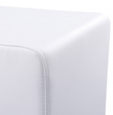 Taburet de design cub RUBIK alb 41x41 cm piele sintetică premium, LS00250WH - Kokoon [2]