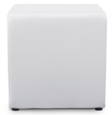 Taburet de design cub RUBIK alb 41x41 cm piele sintetică premium, LS00250WH - Kokoon [1]