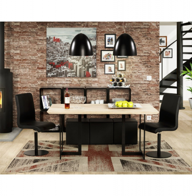 Taburet de design cub RUBIK negru 41x41 cm piele sintetică premium, LS00260BL - Kokoon [6]