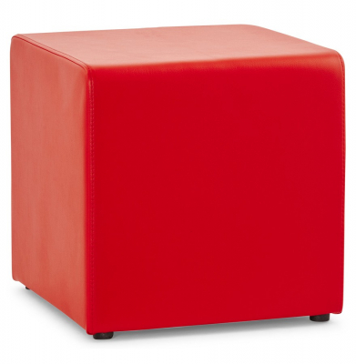 Pufuri & tabureti - Taburet de design cub RUBIK rosu 41x41 cm piele sintetică premium, LS00750RE - Kokoon