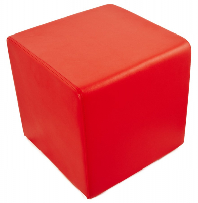 Taburet de design cub RUBIK rosu 41x41 cm piele sintetică premium, LS00750RE - Kokoon [5]