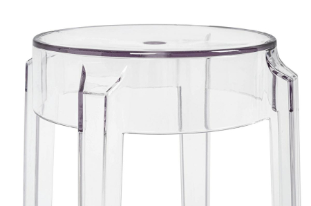 Taburet Charles 30x30x46 cm, Policarbonat Transparent - King Home [3]
