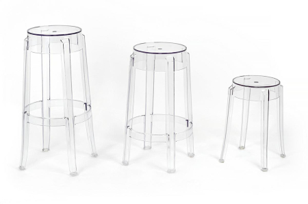 Taburet Charles 30x30x46 cm, Policarbonat Transparent - King Home [4]