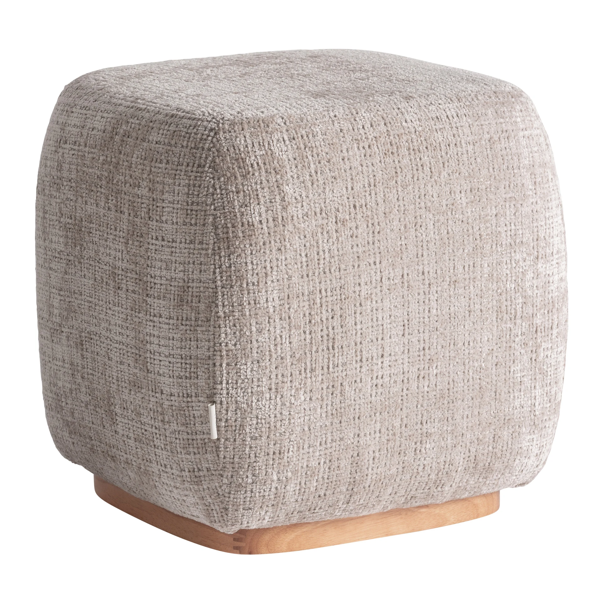 Taburet din Poliester, Spuma si Placaj, Nisip, 43x43x43 cm, Stil Contemporan - VicalHome 37961 [1]