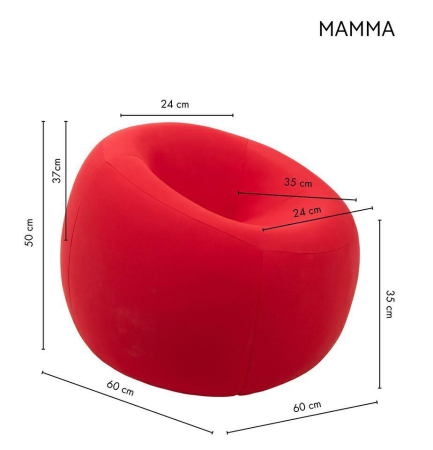 Taburet Mamma 60x60x50 cm, Roșu - King Home [7]