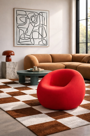 Taburet Mamma 60x60x50 cm, Roșu - King Home [4]