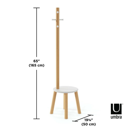 Taburet Pillar 50x50x165 cm, Alb/Natural - Umbra [5]