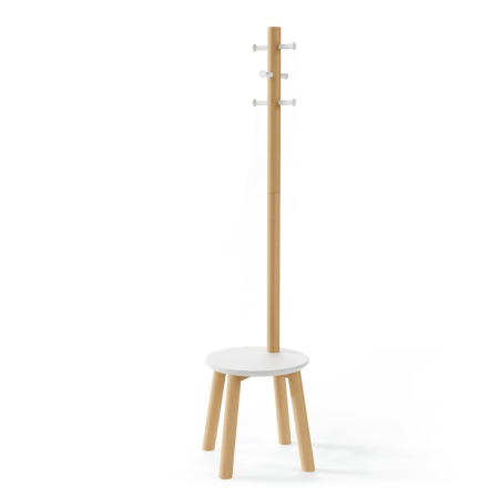 Hol & Lobby - Taburet Pillar 50x50x165 cm, Alb/Natural - Umbra