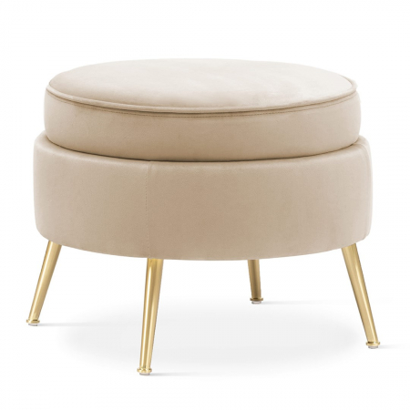 Taburet rotund personalizabil Chim, picioare metal auriu/crom, MUSZPOSTGR4XXXP - Atreve [2]