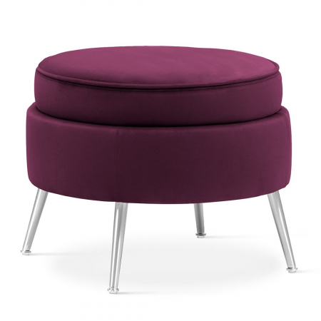 Taburet rotund personalizabil Chim, picioare metal auriu/crom, MUSZPOSTGR4XXXP - Atreve [7]
