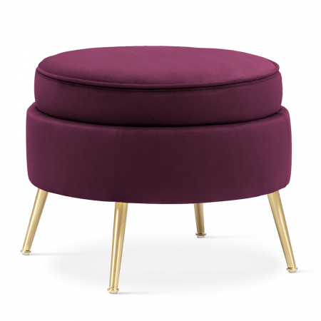Taburet rotund personalizabil Chim, picioare metal auriu/crom, MUSZPOSTGR4XXXP - Atreve [4]