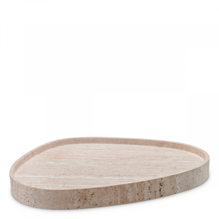 Elemente decor / Decoratiuni -   Tavă Arman travertin 117806 EICHHOLTZ