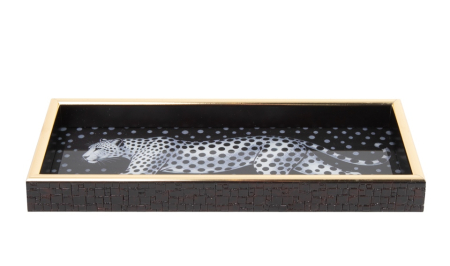 Tavă Decorativă Jungle 10,9x27,9x3 cm, Sticlă și Plastic Alb - SHP [1]