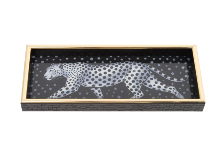 Tavă Decorativă Jungle 10,9x27,9x3 cm, Sticlă și Plastic Alb - SHP [2]
