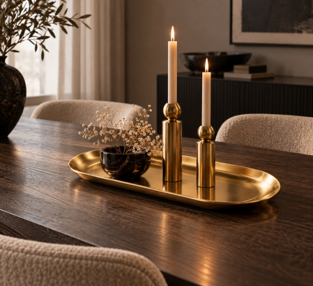 Tavă decorativă Midas M, Metal Auriu Lucios - SHP [2]