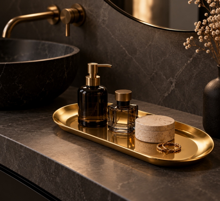 Tavă decorativă Midas M, Metal Auriu Lucios - SHP [1]