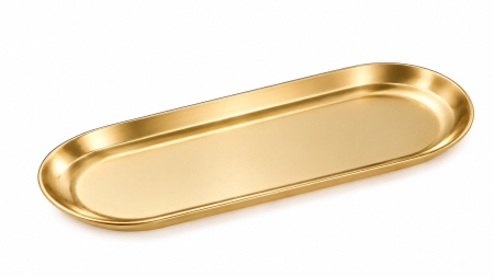 Produse - Tavă decorativă Midas M, Metal Auriu Lucios - SHP