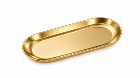 Produse - Tavă decorativă Midas S, Metal Auriu Lucios - SHP