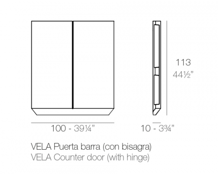 Usa pentru bar Vela 100 cm cu balama, 54084 - Vondom [1]